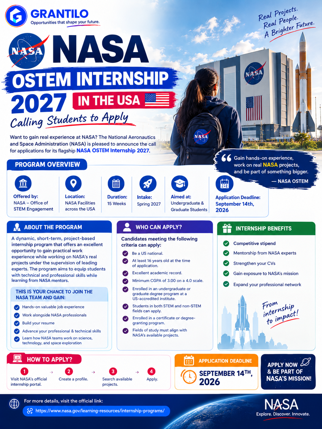 NASA OSTEM Internship 2027 in USA