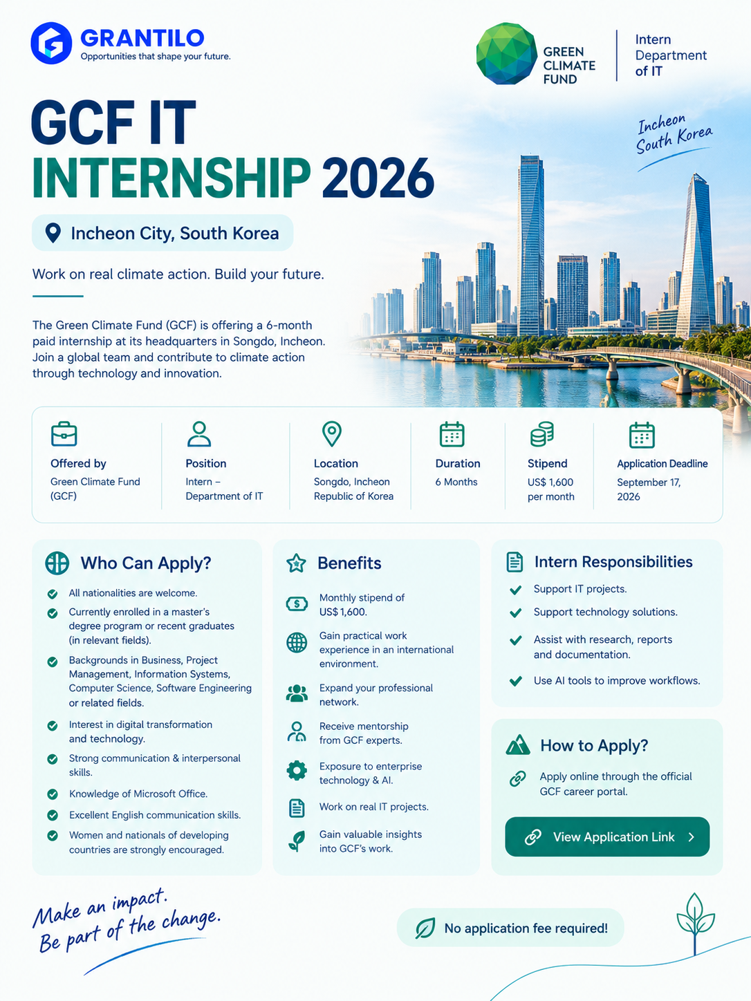 GCF IT Internship 2026 in Incheon City, South Korea (PAID)